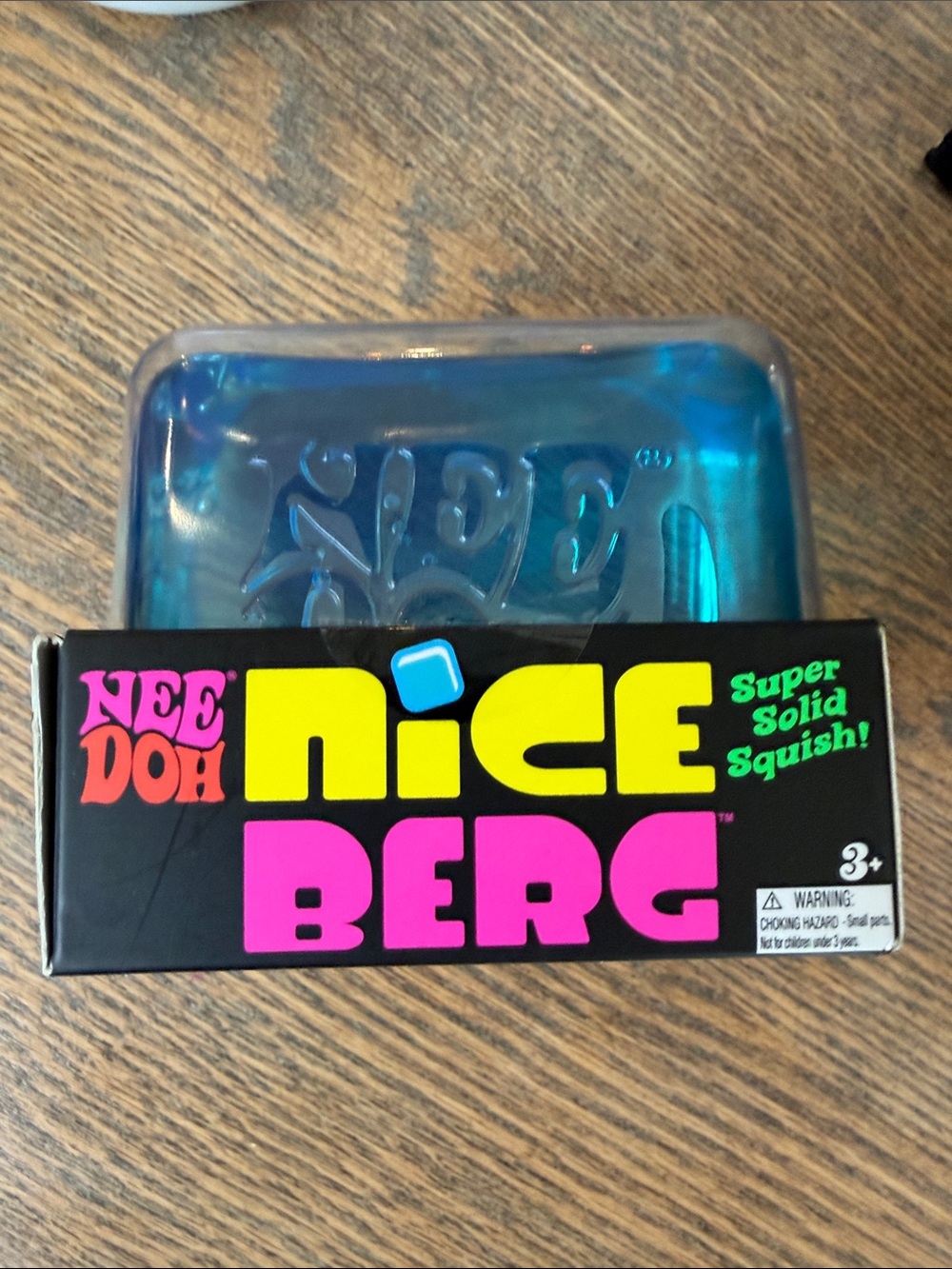 AUTHENTIC LARGE NeeDoh Nice Berg Blue Squish Toy - Super Solid Sensory Play